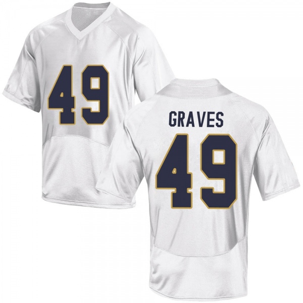 Mike Graves Notre Dame Fighting Irish NCAA Men's #49 White Replica College Stitched Football Jersey PZP8455NC